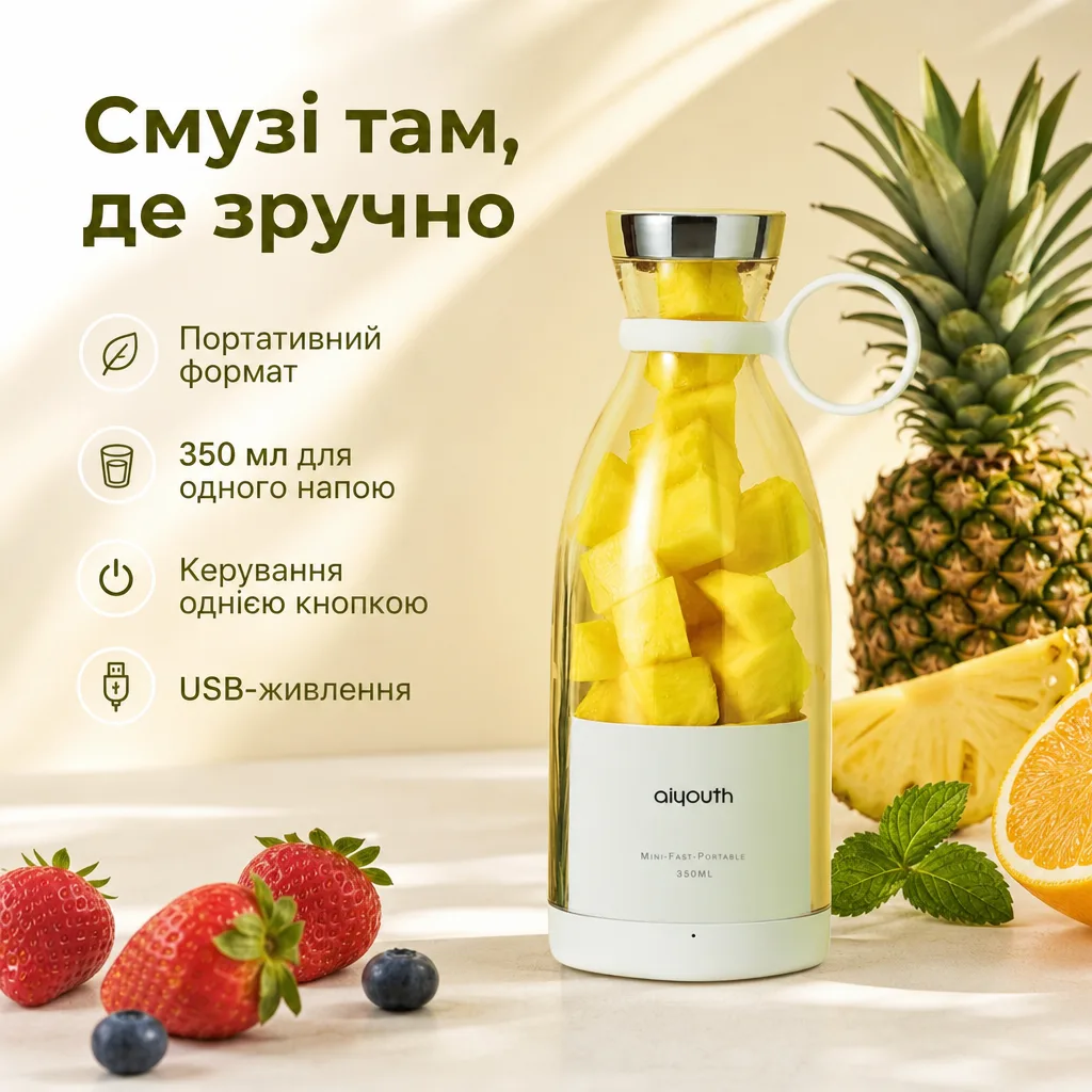 Портативний блендер у пляшці