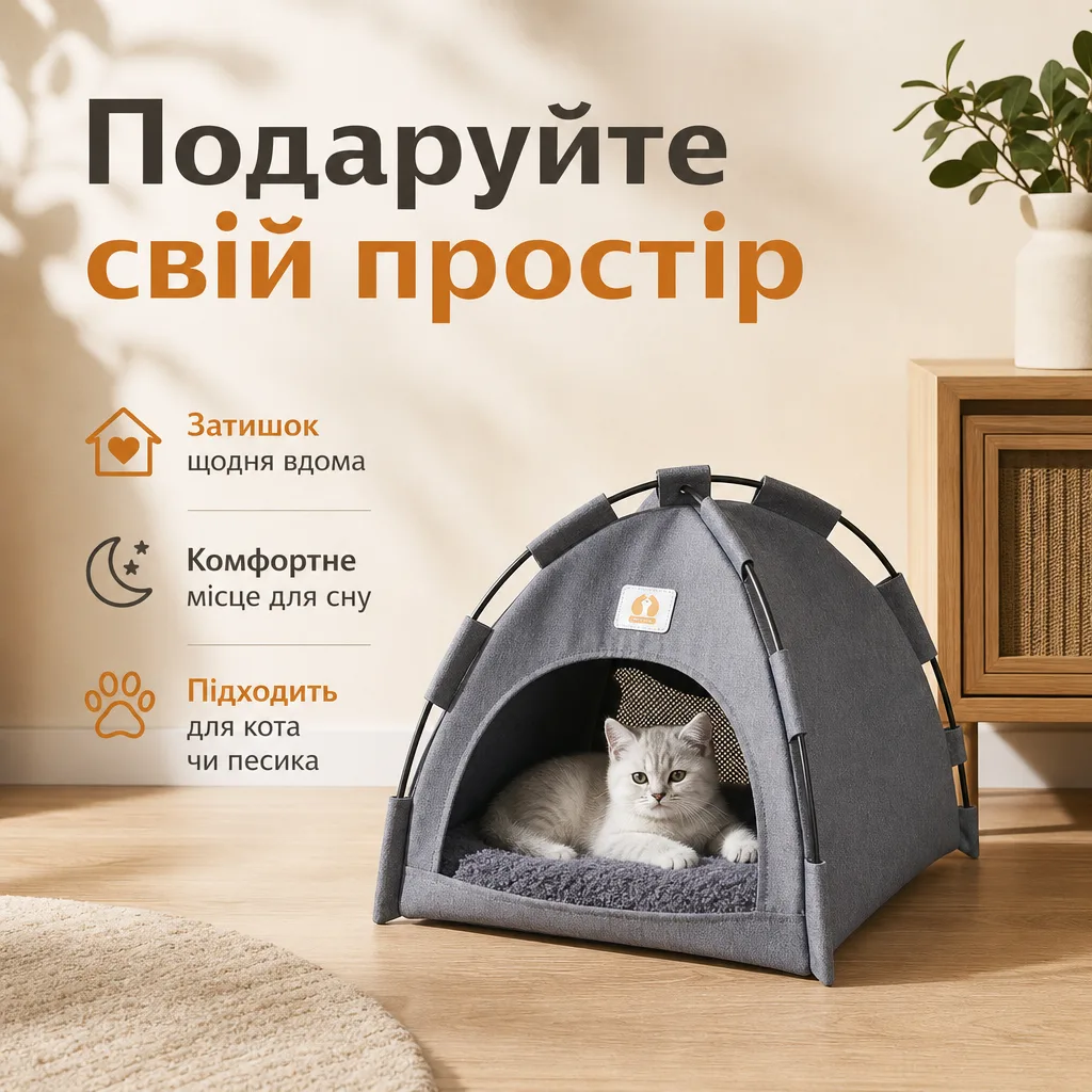Намет-лежанка для котів і маленьких собак — зображення 6