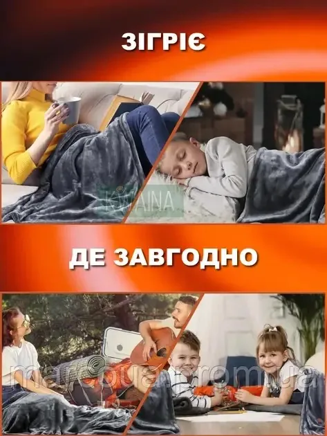 Електричний плед-пончо з USB-підігрівом — зображення 12